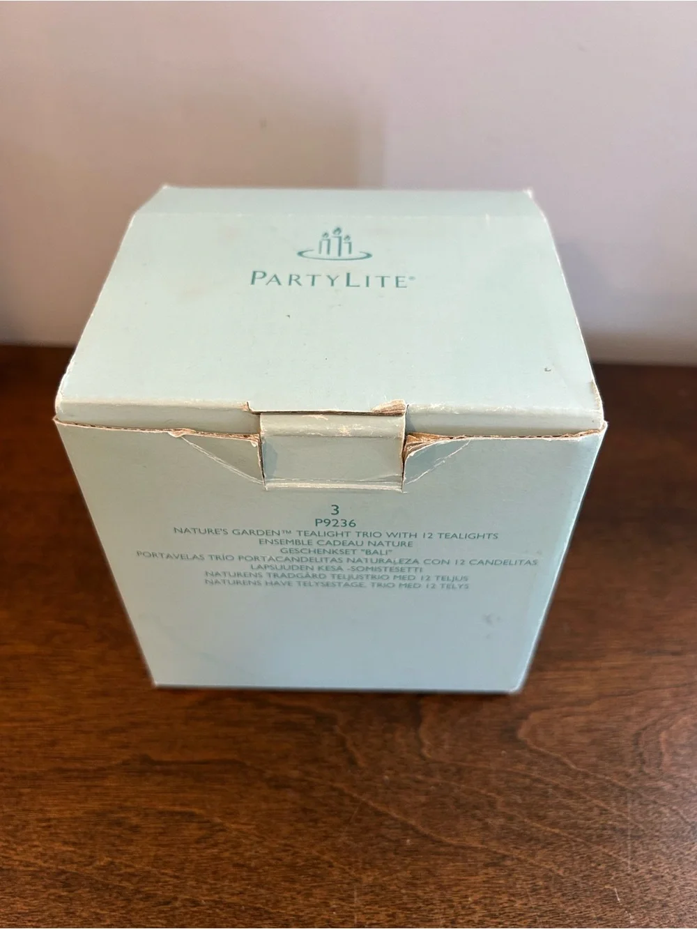 Partylite Nature's Garden Tealight Candle Holder Set of 3 Open In Box Never Used